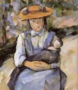 Paul Cezanne Fillette a la poupee oil painting reproduction